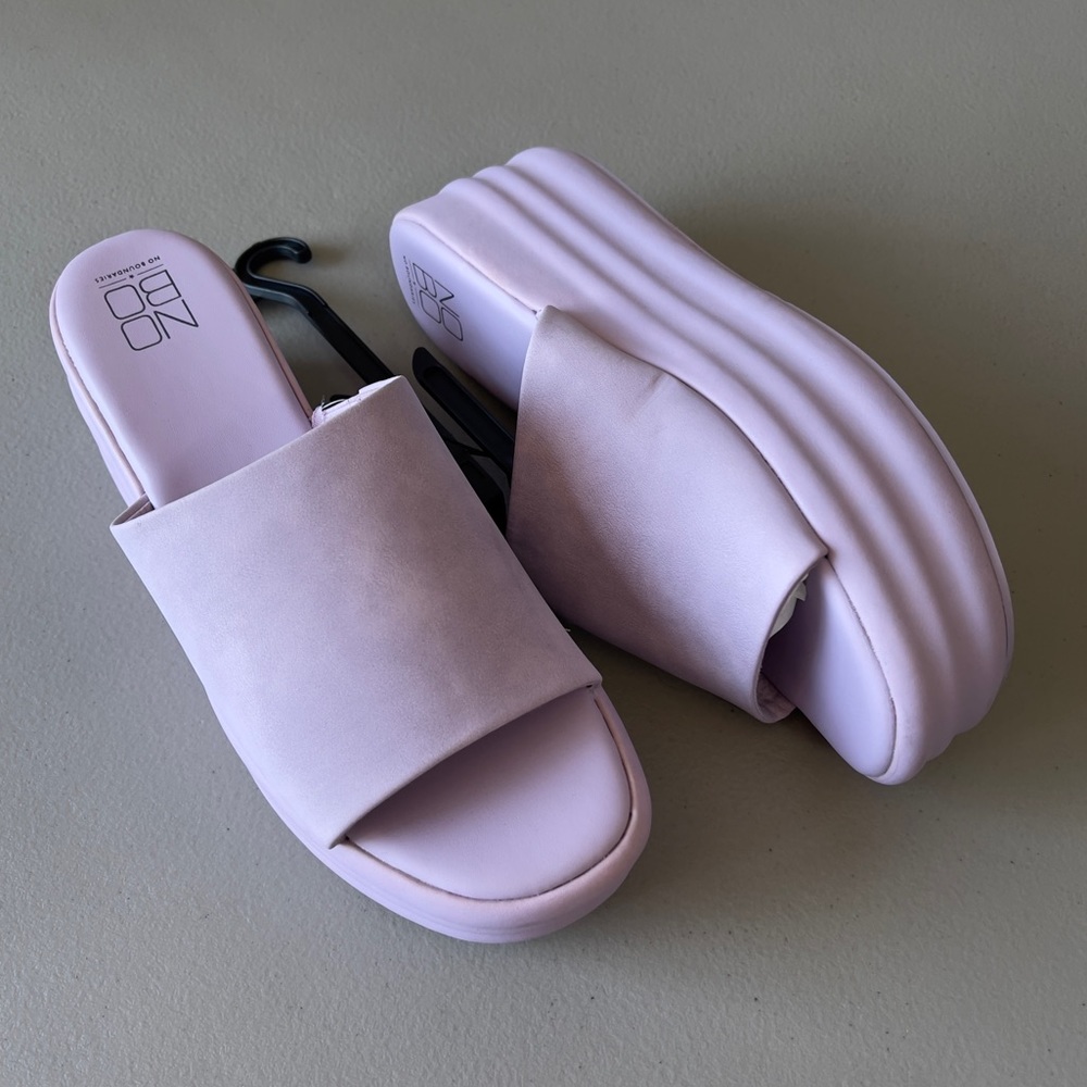 No Boundaries Lavender Flatform Wedge Sandals Sz8 NWT Y2K 90s